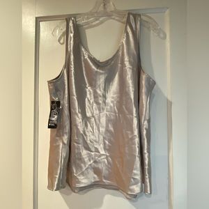 Fancy silver sleeveless top by Alex Evenings. NWT size 3X.